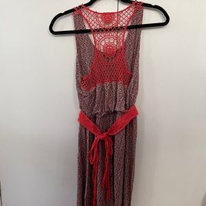 Sundance orange crochet maxi dress